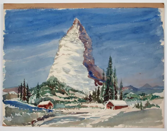 Ernest Andrews (1896-1977) Mountainous landscape. Watercolour. Bristol Savages. 2