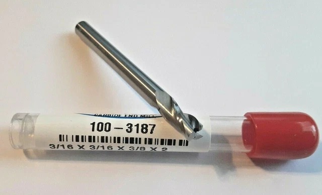 3/16 3 flute end mill STUB LENGTH Carbide 100-3187 MADE IN USA Free Shipping