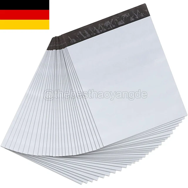 Folienversandtaschen – Verschiedene Größen, Weiße PE-Versandbeutel Mit 2,0–2,5 Mil