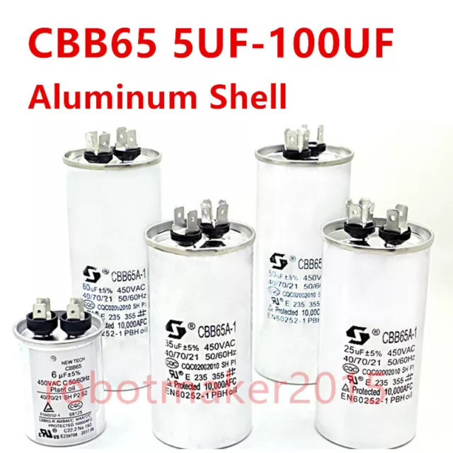 CBB65 450V 20/25/30/35/40/45/50/60/70/80UF Capacitor