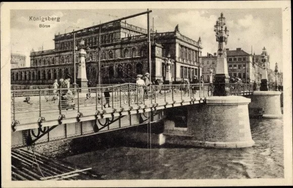 Ak Kaliningrad Königsberg Ostpreußen, Börse, Brücke - 4166425
