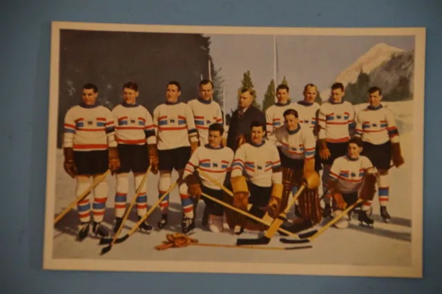 Olympic Ice Hockey 1936 - Gold Medal winning England team - 1936 Muhlen card