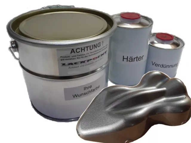 1 Liter Set 2K Car Paint Mouse Gray Metallic No Clear Varnish Tuning Colour Gre