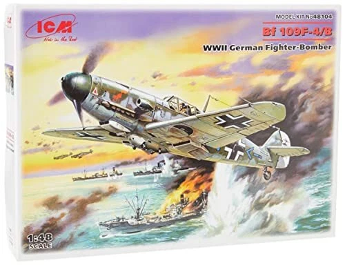 ICM- Messerschmitt 48104-Messerschmitt BF 109F-4/B, WWII German Fighter Bomber,