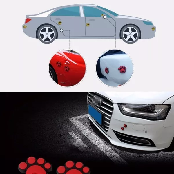 Adesivo 3d Decorazione Decalcomanie Per Auto Sticker 4 Pz Zampe Cane Cucciolo 2