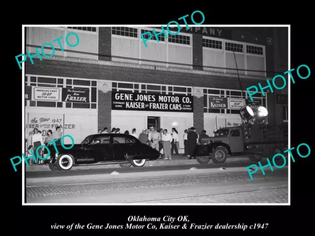 Old Large Historic Photo Oklahoma City Ok Usa The Kaiser Frazier Car Dealer 1947