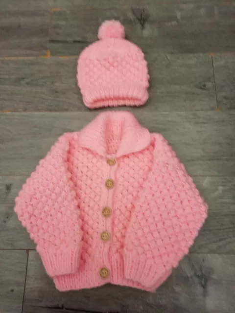 hand knitted baby cardigans sets 3-6 months