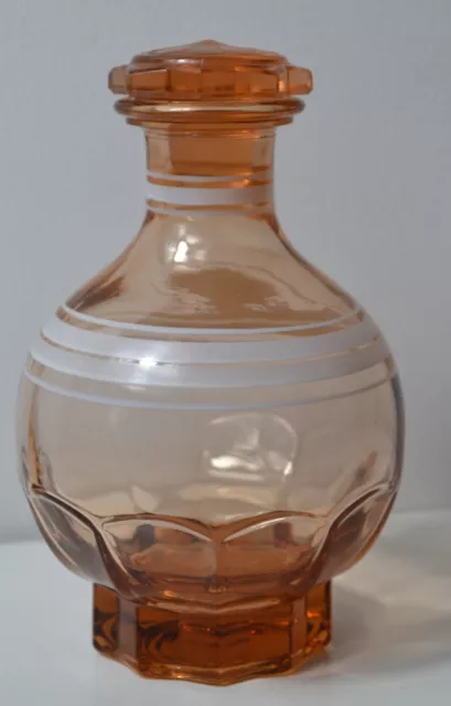 Carafe en verre ambré, 20 cm avec bouchon, très bon état