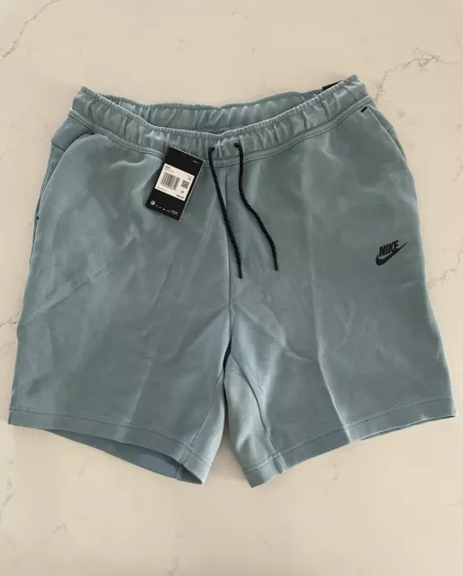 Nike Sportswear Tech Fleece Washed Shorts Cerulean Blue CZ9912-424 Mens Size 2XL