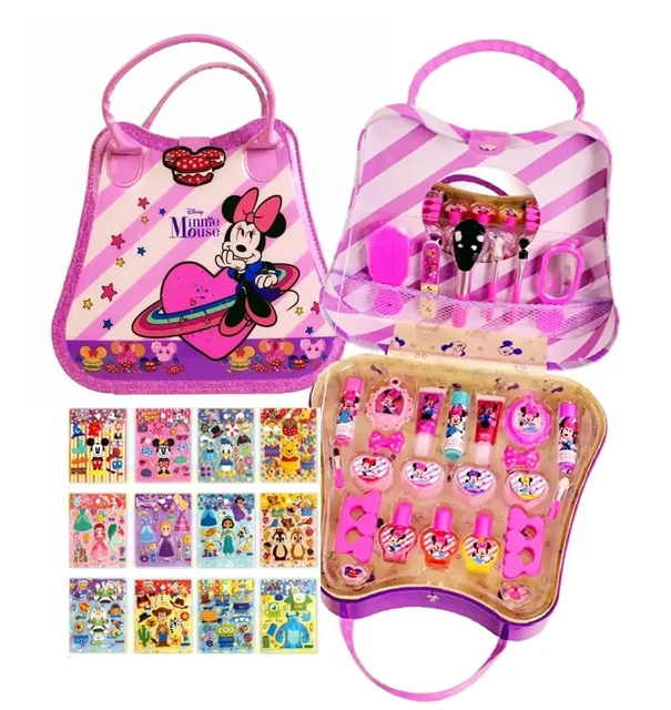 Juego de cosméticos Disney Minnie 30 piezas con pegatinas cambiantes para niños