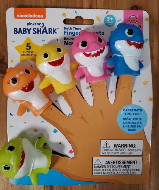 NICKELODEON PINKFONG BABY Shark Bath Time 5 Finger Puppets Ages 3+ NEW