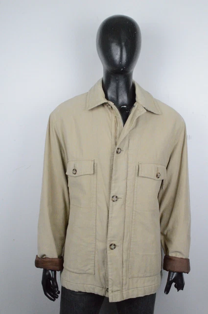 Cappotto Trussardi Taglia 56 Uomo Giubbino Giubbotto Beige Giacca Men's Jacket