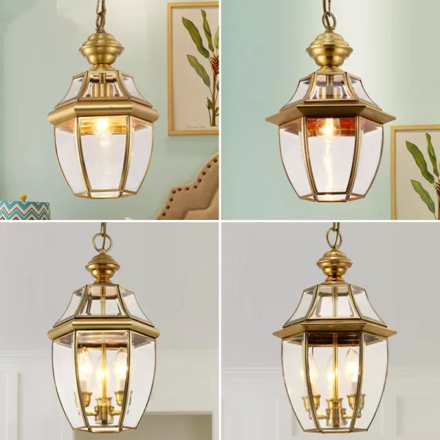 Bar Lamp Glass Pendant Light Copper Ceiling Lights Kitchen Chandelier Lighting