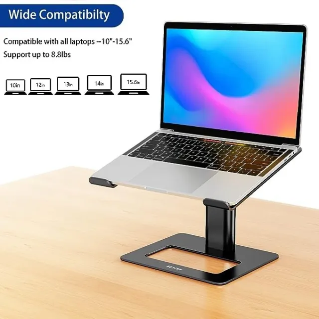 BESIGN Aluminum Laptop Stand, Ergonomic Adjustable Riser Holder Sleek Design