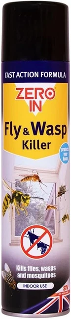 Zero In Fly and Wasp Killer Spray 300 ml Aerosol, Fast-Acting Control for Insect