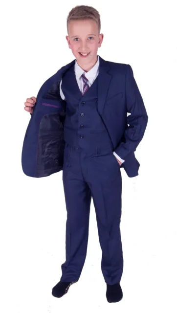 Boys Suits Blue 5 Piece Boys Wedding Suit Page Boy Party Prom 2 to 15 Years