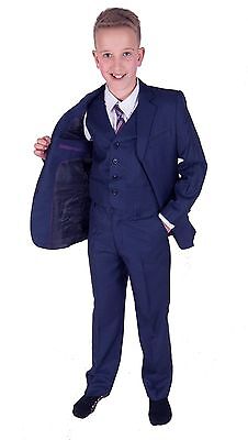Boys Suits Blue 5 Piece boys Wedding Suit Page Boy Party Prom 2 to 15 Years