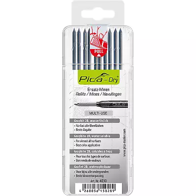 Pica DRY Pencil Refills 10 pack for 3030 Long Life Markers Graphite Leads 4030