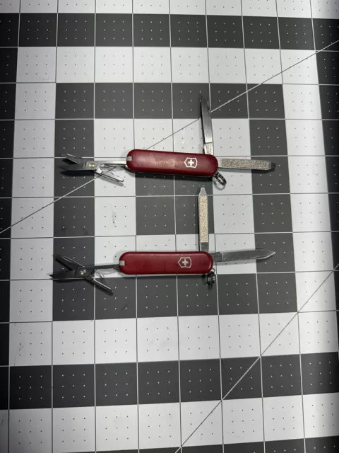 Victorinox Classic SD Swiss Army Knives 58MM Lot Of 2 - Red - Bundle - 6214