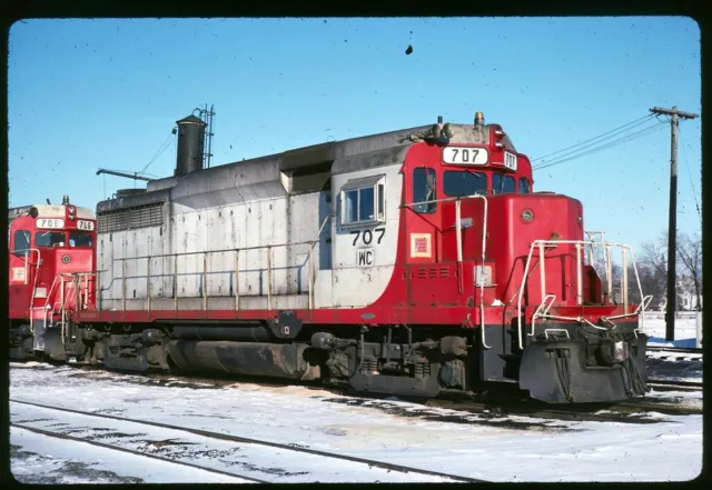 Original Rail Slide - WC Wisconsin Central 707 Neenah WI 2-1988