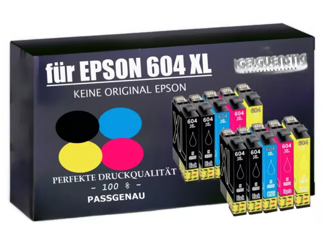 1-10x XXL Patronen für Epson 604XL XP 2200 3205 2205 3200 4200 4205 WF 2930 2910