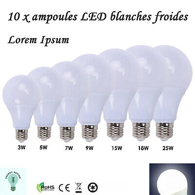 Retro10 x E27 Vis LED Globe Ampoule Lampe 3W - 25W Ampoules Blanc Froid / Chaud
