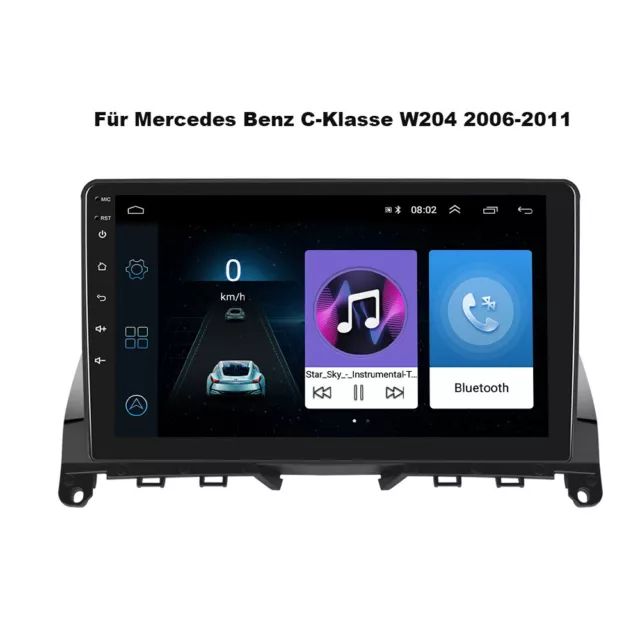 Radio de coche para Mercedes Benz Clase C W204 S204 9" Android 13.0 GPS NAVEGACIÓN WIFI BT 2