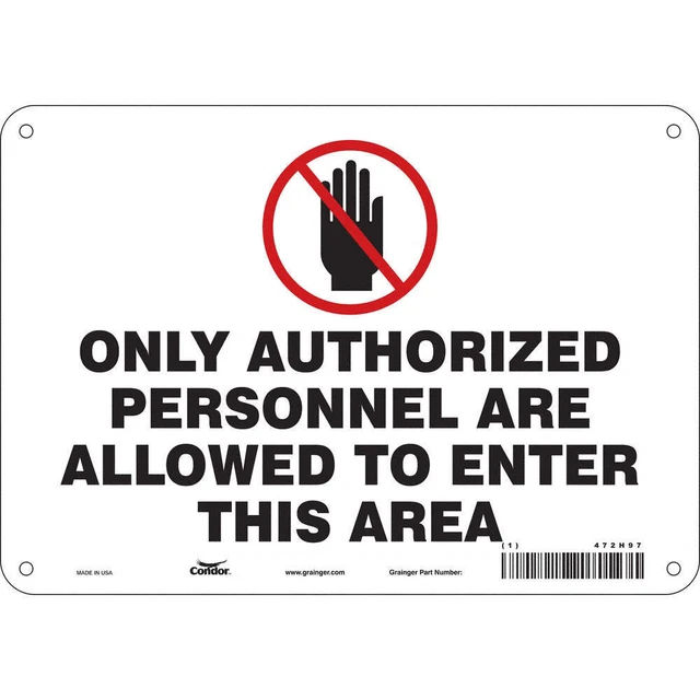 CONDOR 472H97 Safety Sign,7 inx10 in,Polyethylene