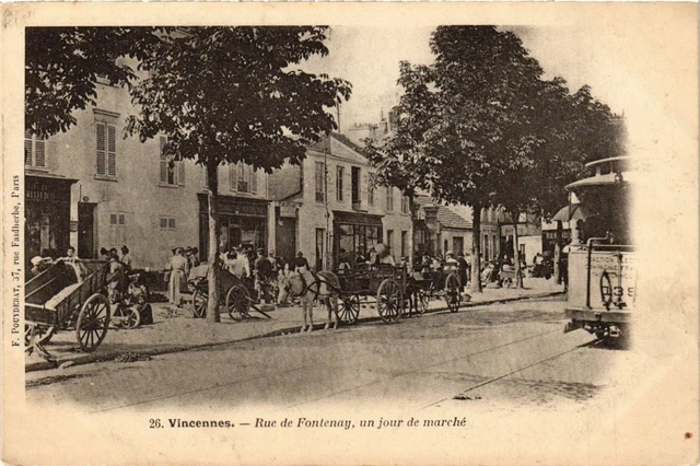 CPA AK VINCENNES Rue de Fontenay a Market Day (860765)