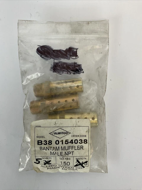 Alwitco B38 0154038 Bantam Muffler Male Npt 150Psi (Bag Of 5)