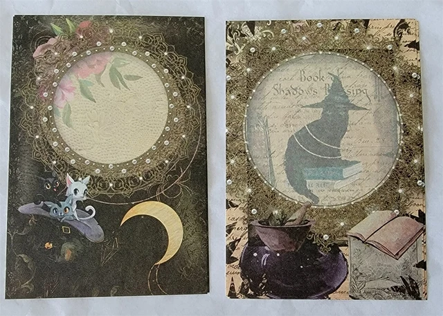 Victorian Trading 30 Asst Planner Framed Gothic Witch Note Card Papers B13