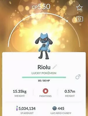 Shiny Lucario ( Riolu Evolution ) Pokemon Trade Go