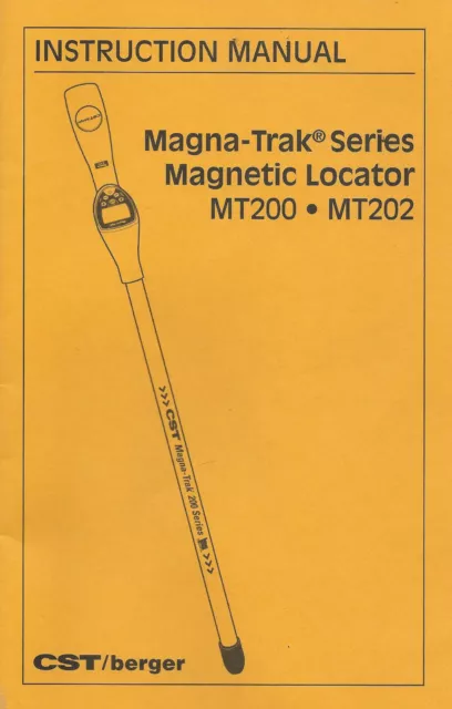 Berger Magna-Trak Series Magnetic Locator MT200/MT202 Instruction Manual