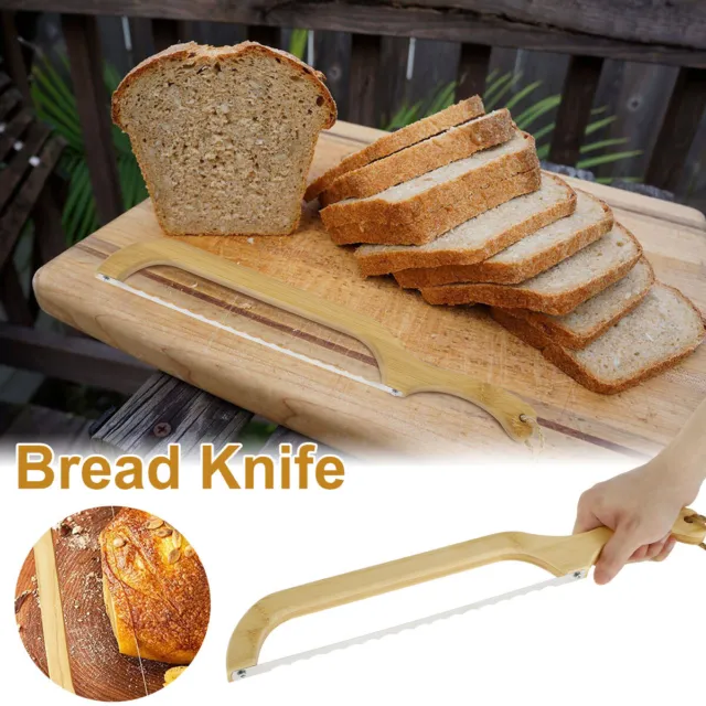 Bread Cutter Stainless Steel Bread Cutting Tool Serrated Bagel Cutter Kitchenⓥ