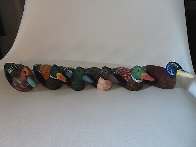 Lot de 6 ronds de serviette en bois forme canard peint à la main