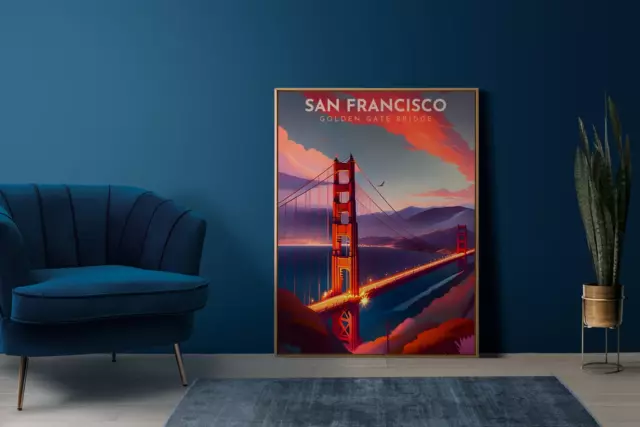 Golden Gate Bridge, San Francisco poster Choose your Size