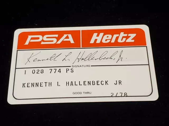 PSA Hertz credit card ~ exp 1978 ~ our# cb465