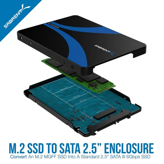 YINNCEEN M.2 SSD (NGFF) to USB 3.0 / SATA III 2.5inch Enclosure, M.2 to  SATA Adapter Support NGFF M.2 2280 2260 2242 2230 SSD