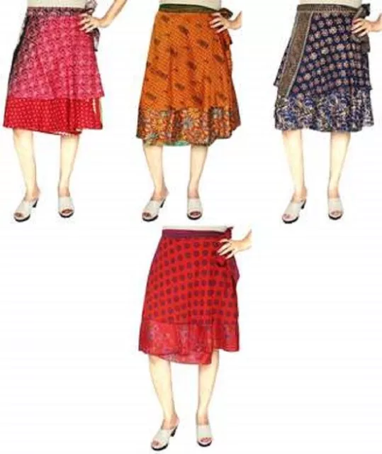 100 Pezzi Corta Vintage Seta Sari Magia Avvolgere Gonne Abito All'Ingrosso