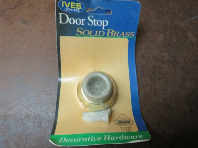 Ives Solid Brass Round 2 inch bumper Door Stop Floor Decorative Conn USA New