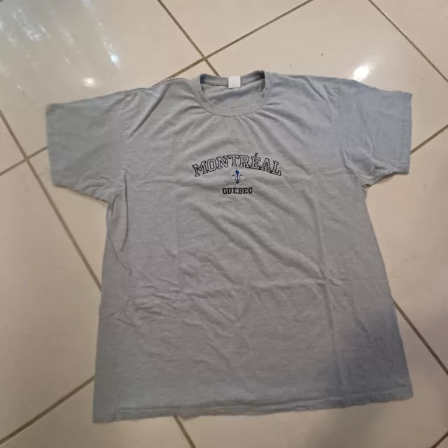 Vintage 90s Montreal Canada Gray Shirt Mens 2XL Ideal Supreme Quebec CA 42599