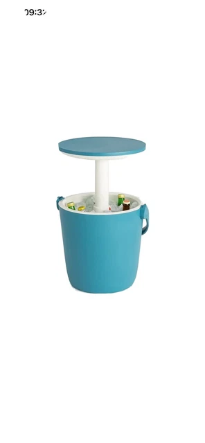 Keter Raffreddatore Tavolo Bianco e Blu Giardino Spiaggia Tavolo da Picnic Secchio Ghiaccio-Bar Cool