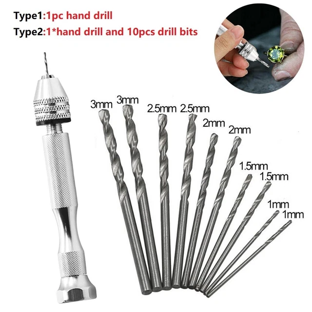 Mini Minuscule Micro Ars Main Broche Trou Perceuse Chuck 0.3-3.2mm Perceuse Bit