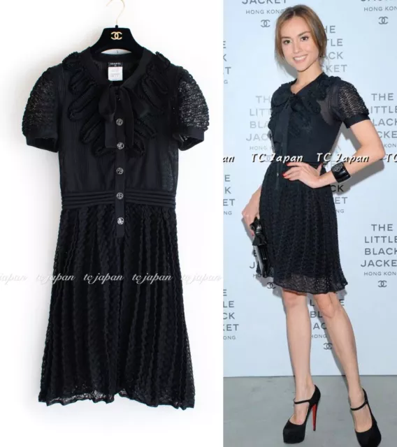 $3751 CHANEL EXCELLENT 2010 / 10P / 10S Knit Black Dress CC