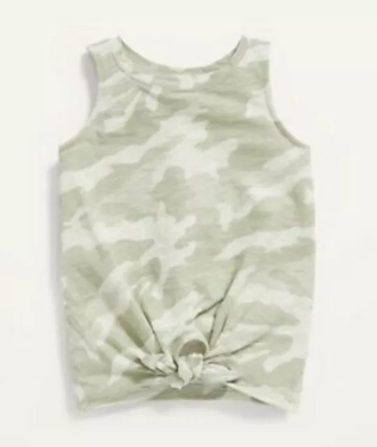 Old Navy Toddler Girls Size 3T ~ Tie Front Slub-Knit Tank Top .. Camo .. NWT