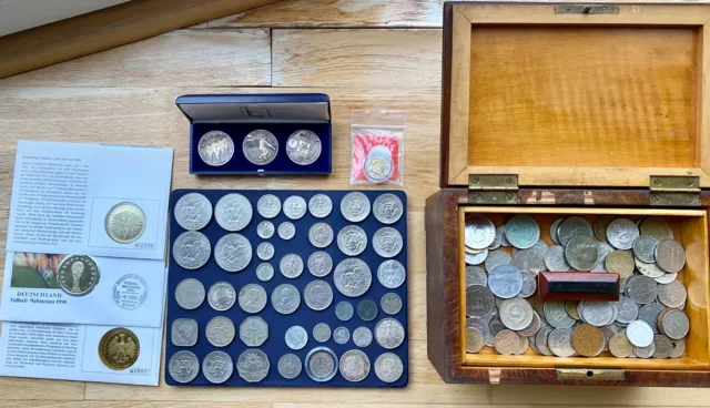 Münzsammlung aus priv. Nachlass / mit Silber & alten Münzen mit Schmuck