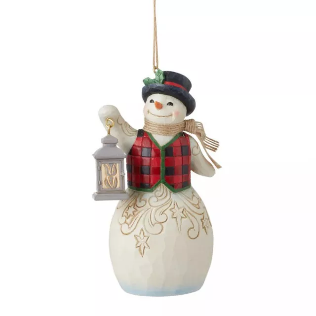 Jim Shore COUNTRY LIVING SNOWMAN WITH LANTERN HANGING ORNAMENT 6011744 NEW 2022