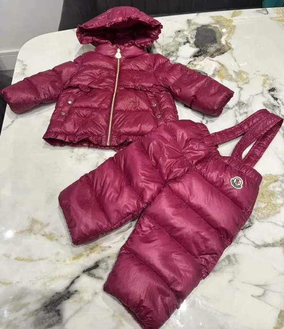 Moncler Baby Girls Jacket , Snowsuit 2 Piece , Size 9/12 Months, 76 Cm, Genuine.
