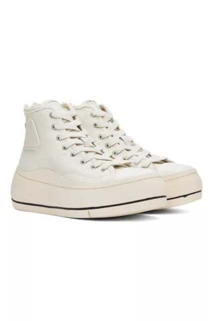 R13 Kurt High Top Canvas Sneakers In Off White Unisex US 10 Org $495