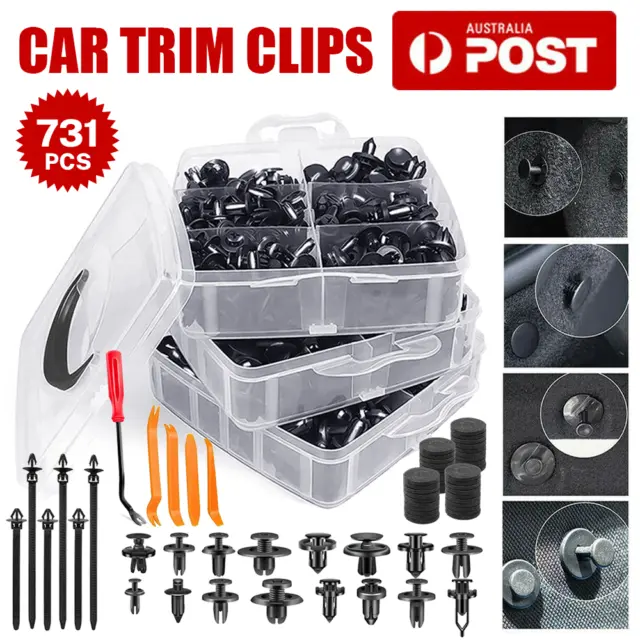 731x Car Trim Body Clips Kit Rivets Retainer Auto Panel Bumper Plastic Fastener